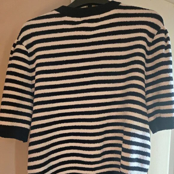 XL Marled black/white stripe cardigan, new without tags - Picture 2 of 4